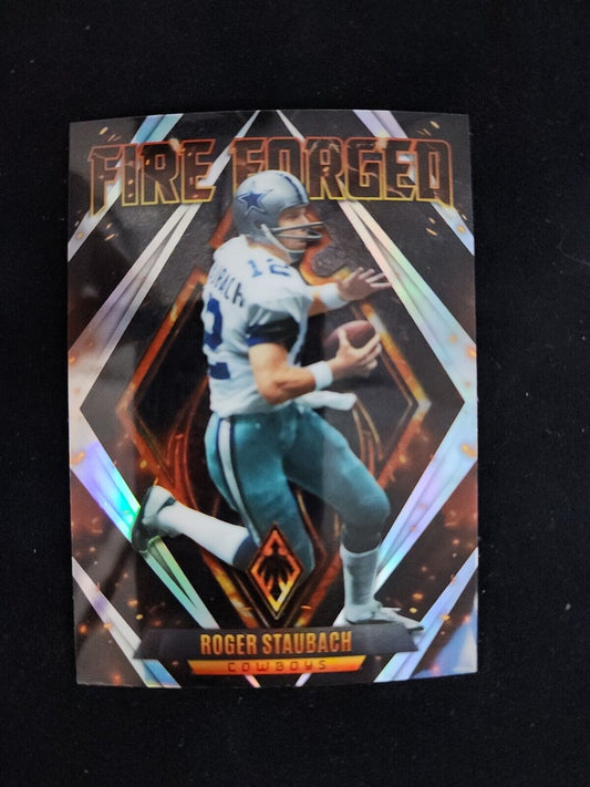 2022 Panini Phoenix Football Roger Staubach Fire Forged Dallas Cowboys