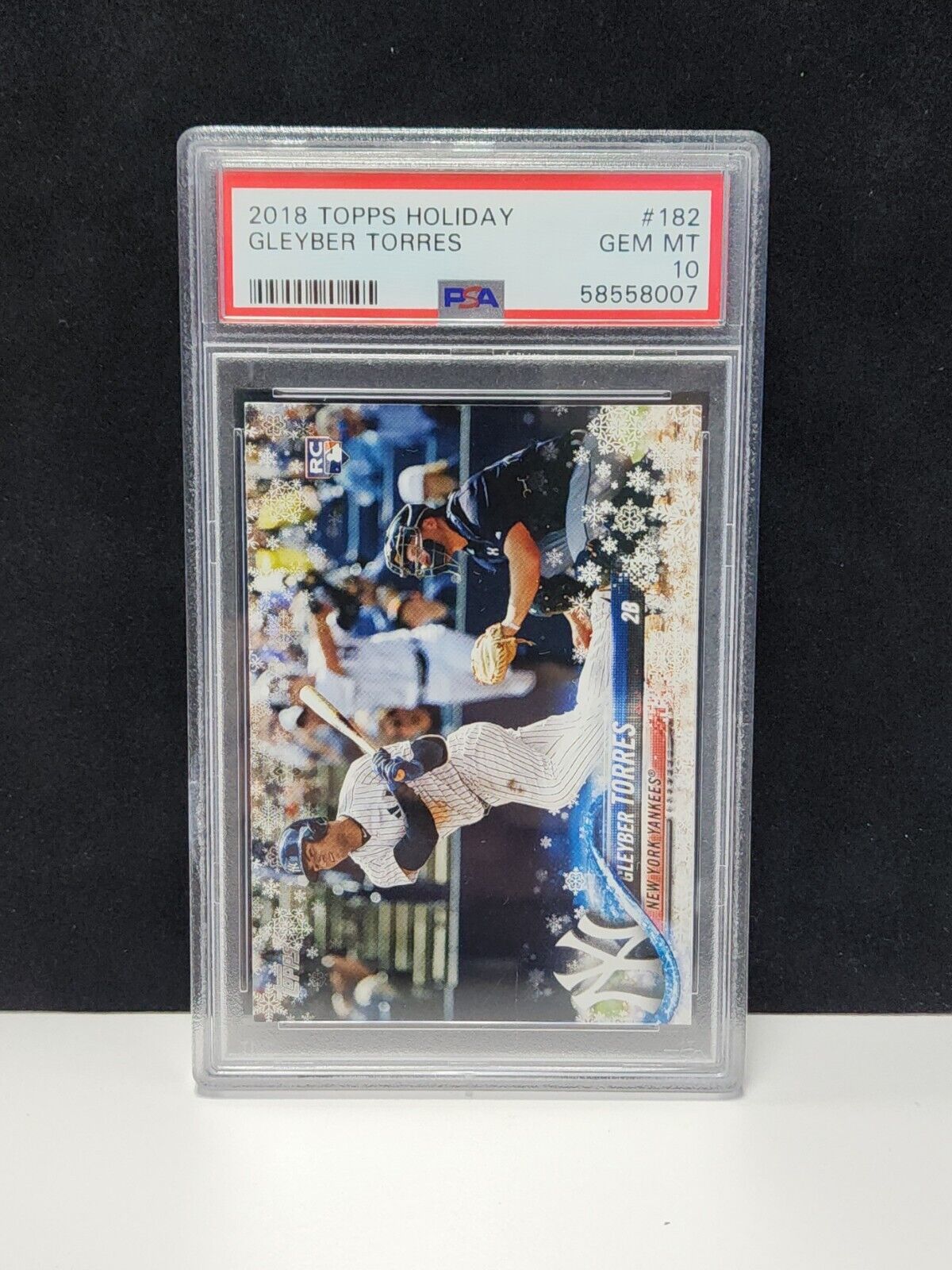 2018 Topps Holiday Metallic Snowflake Gleyber Torres Rookie RC #182 PSA 10