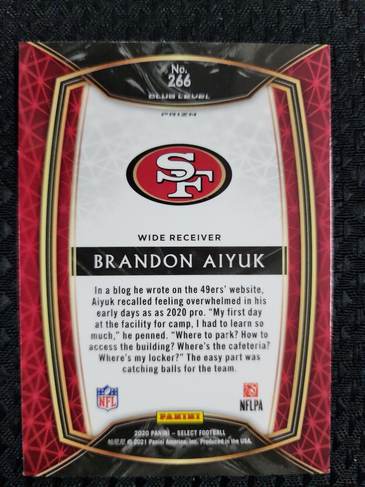 Brandon Aiyuk 2020 Select #266 Club Level "SILVER" Prizm Rookie RC SF49'ers
