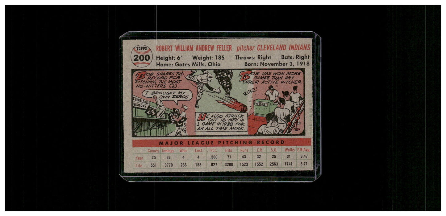 1956 Topps #200 Bob Feller
