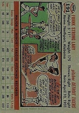 1956 Topps #191 Frank Lary - NM