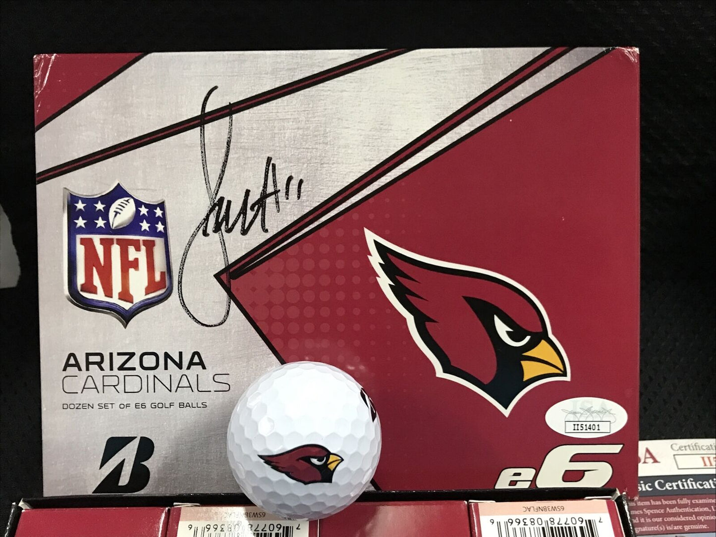 Larry Fitzgerald Signed Golf Ball Box JSA/Coa Arizona Cardinals Auto