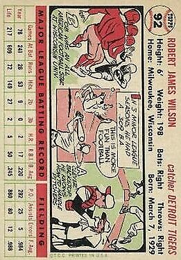 1956 Topps #92 Bob Red Wilson - NM