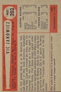 1954 Bowman #203 Vic Janowicz - NM