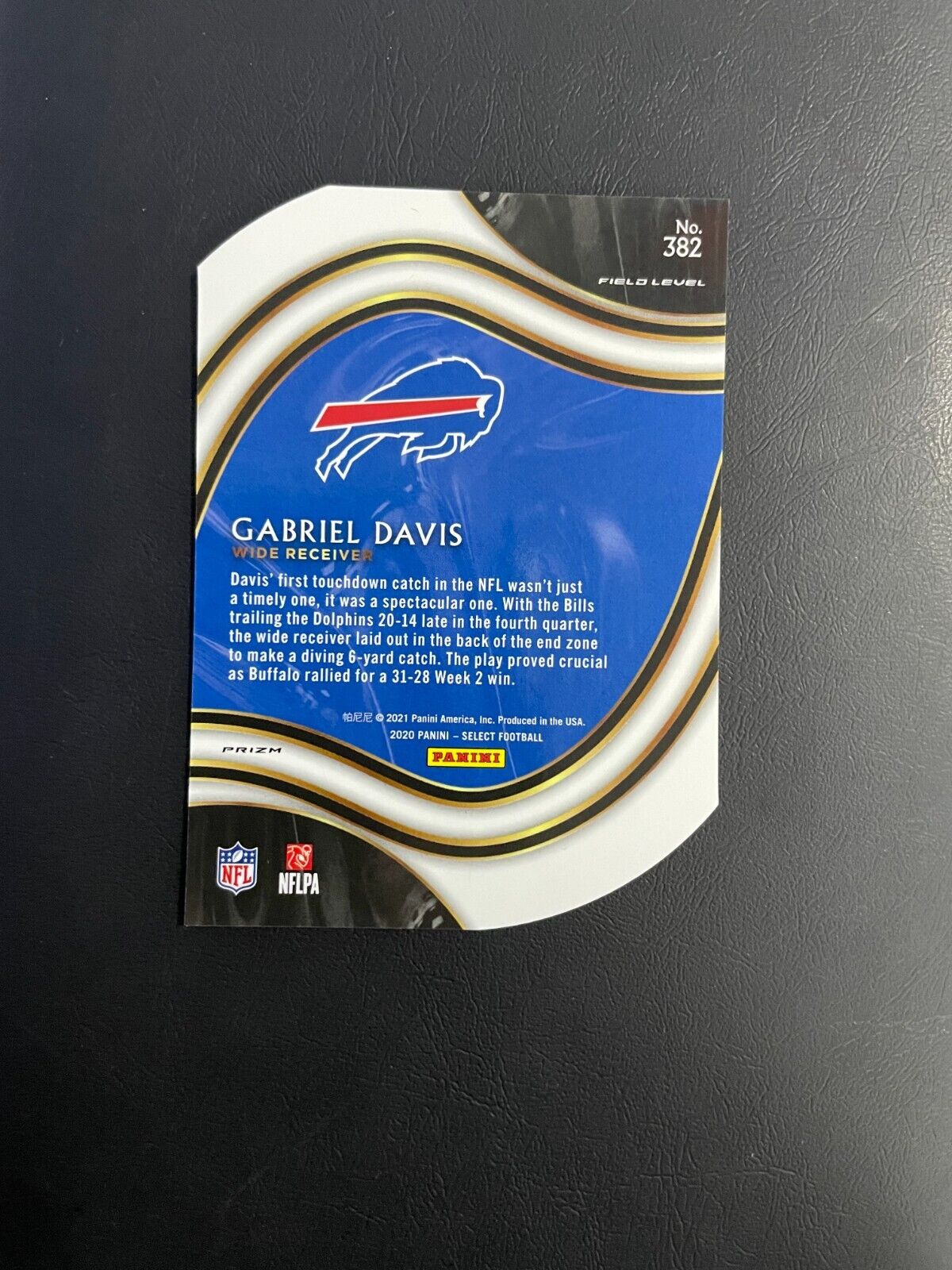 2020 PANINI SELECT PRIZM GABRIEL DAVIS FIELD LEVEL DIE CUT Neon Green RC