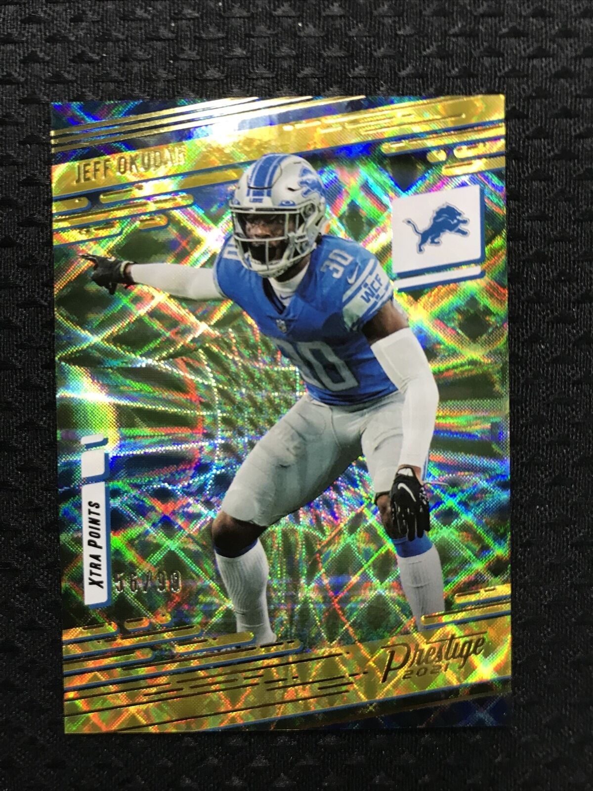 2021 Panini Prestige Xtra Points Premium Gold /99 Jeff Okudah #56