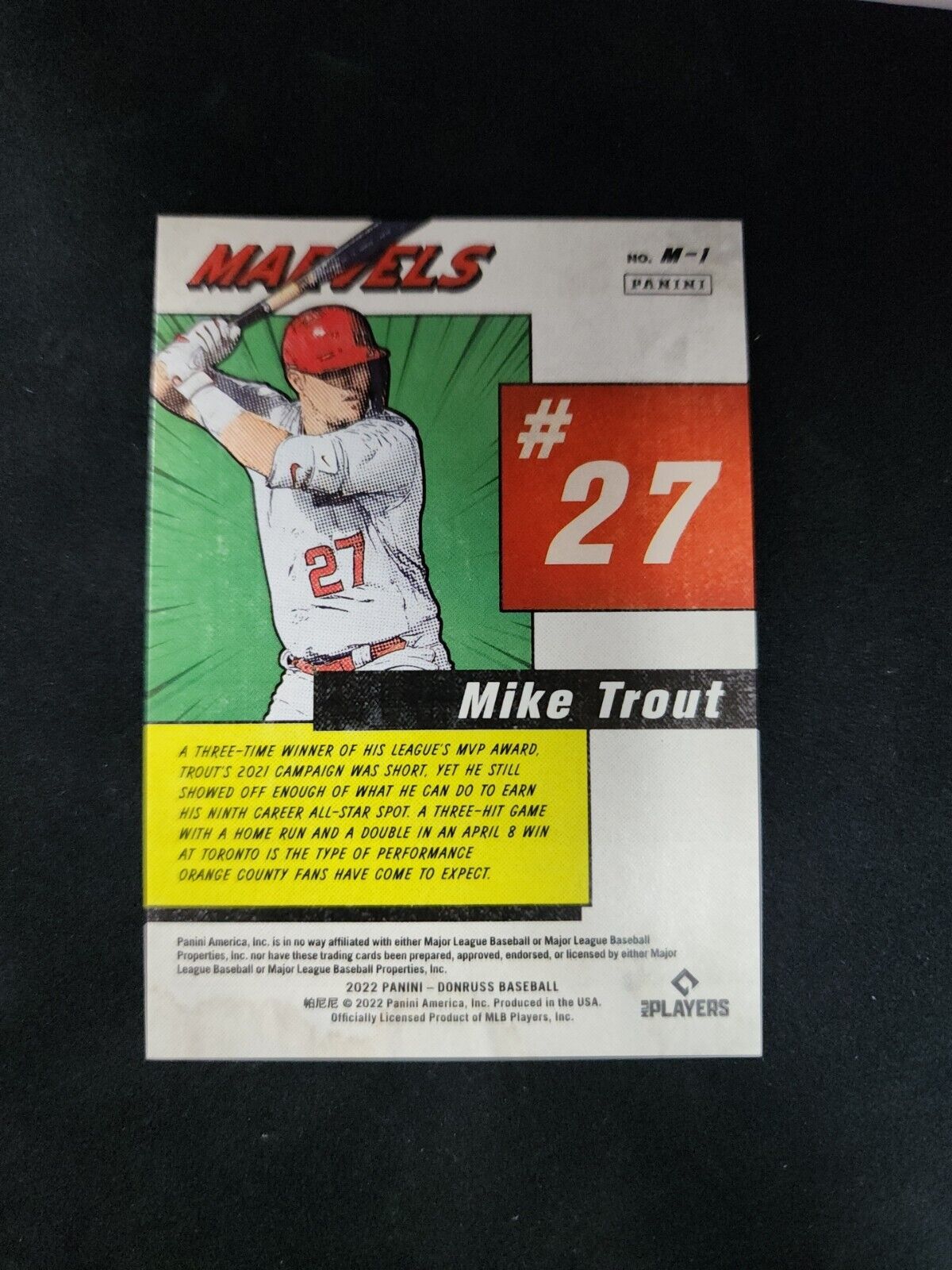 2022 Donruss Baseball MIKE TROUT Marvels Blue /249 SP - Los Angeles Angels
