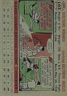 1956 Topps #103 Willie Miranda - NM