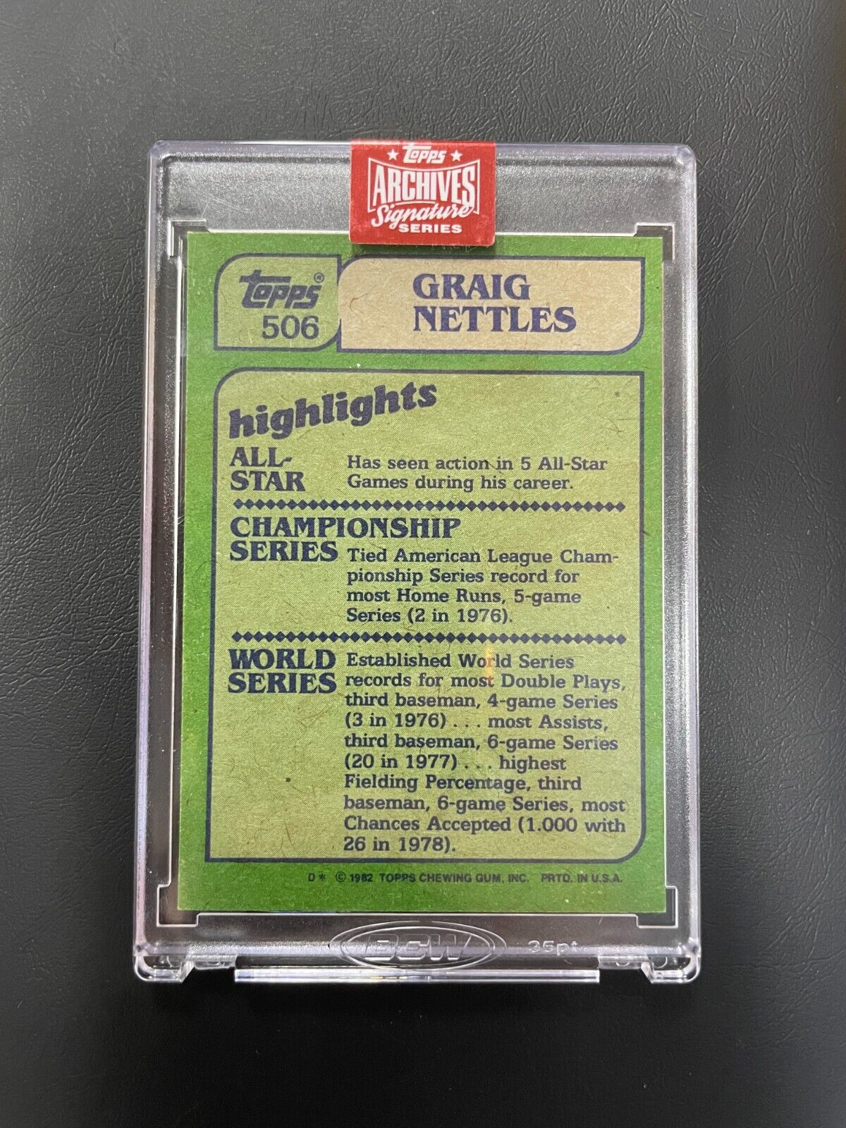 2023 Topps Archives Signature Series Graig Nettles Auto /95 1982 Topps