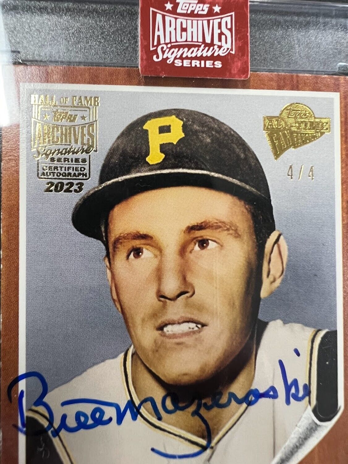 2023 Topps Archives Signature Series HOF Bill Mazeroski Auto 4/4 bookend Pirates
