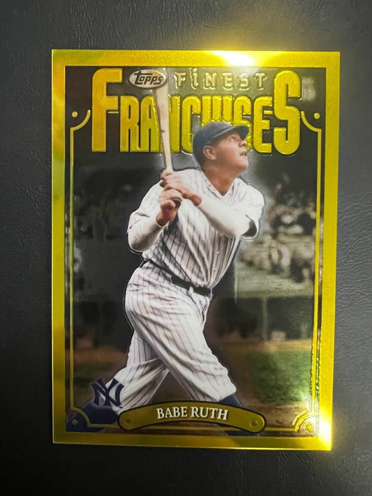 2023 Topps Finest Flashbacks Babe Ruth Gold Border Rare SP Yankees Franchises J