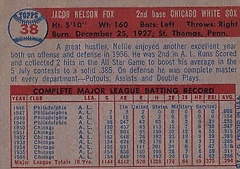 1957 Topps #38 Nellie Fox - NM
