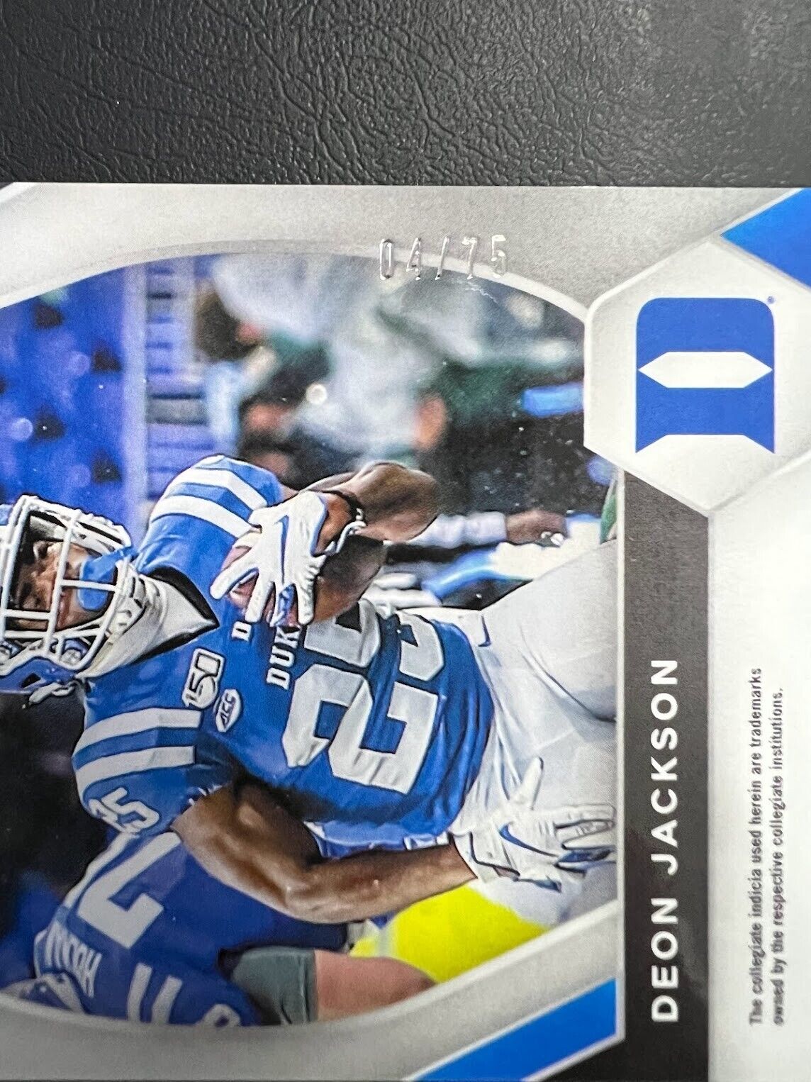2021 Panini Prizm Draft Picks RC Blue Ice /75 Deon Jackson #DPA-DJA Auto J
