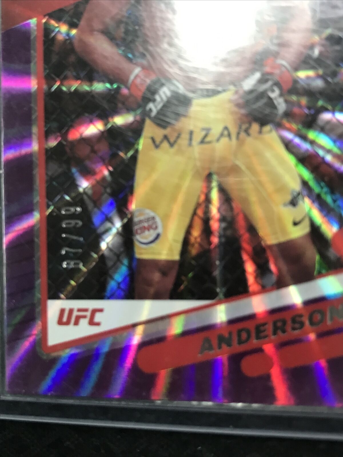 2022 Donruss UFC Holo Purple Laser #71 Anderson Silva /99 **