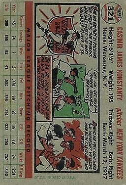 1956 Topps #321 Jim Konstanty - NM