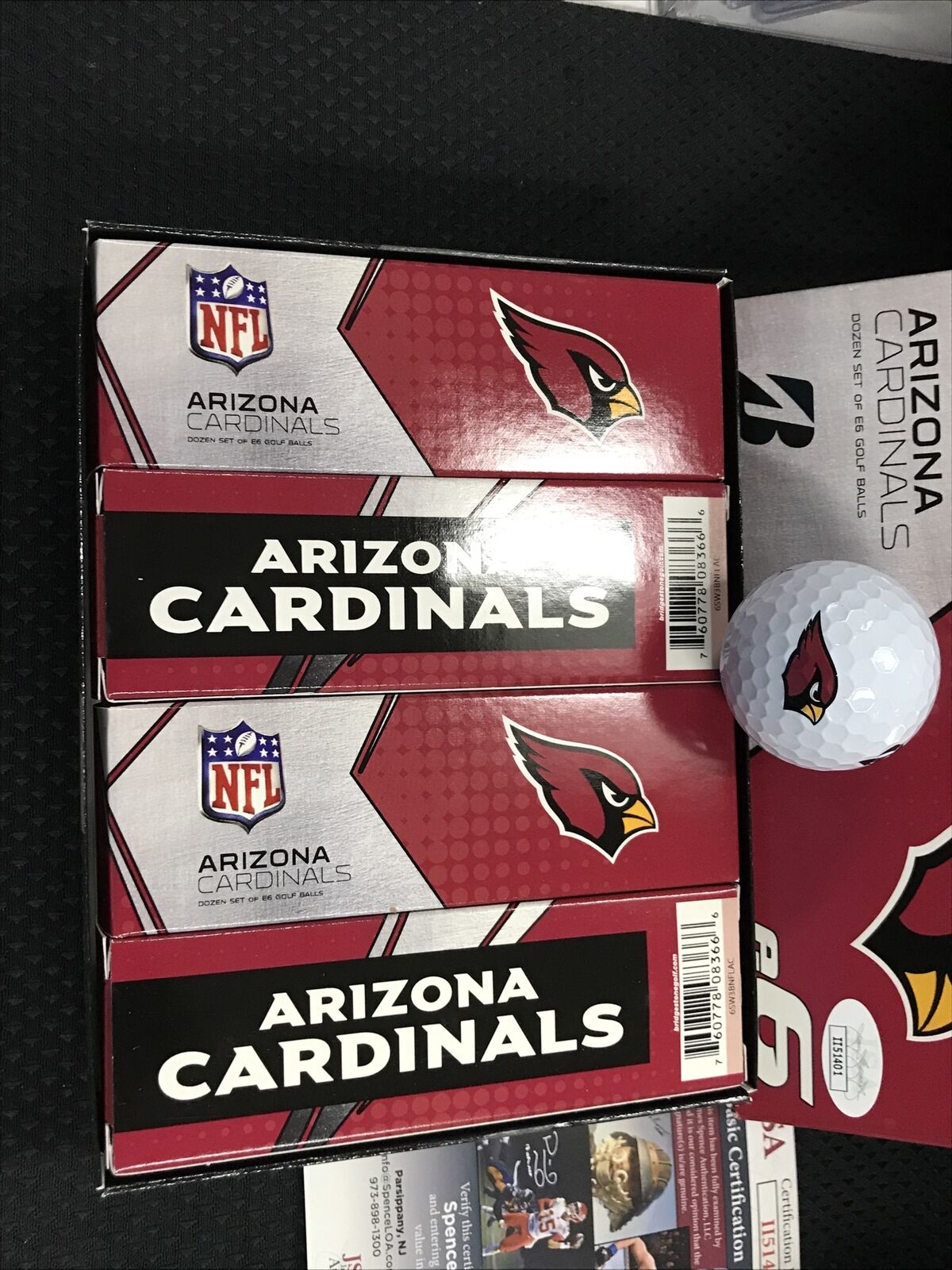 Larry Fitzgerald Signed Golf Ball Box JSA/Coa Arizona Cardinals Auto