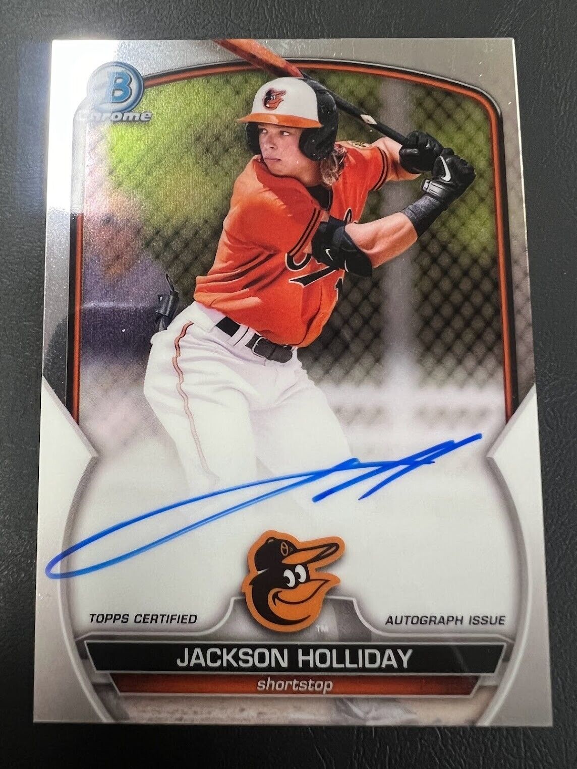 2023 Bowman Chrome BALTIMORE ORIOLES #CPA-JH JACKSON HOLLIDAY -ON CARD AUTO J
