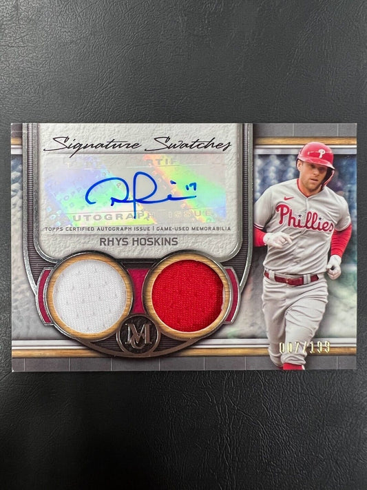 2023 Topps Museum Collection Signature Swatches Relic Auto Rhys Hoskins /199 J