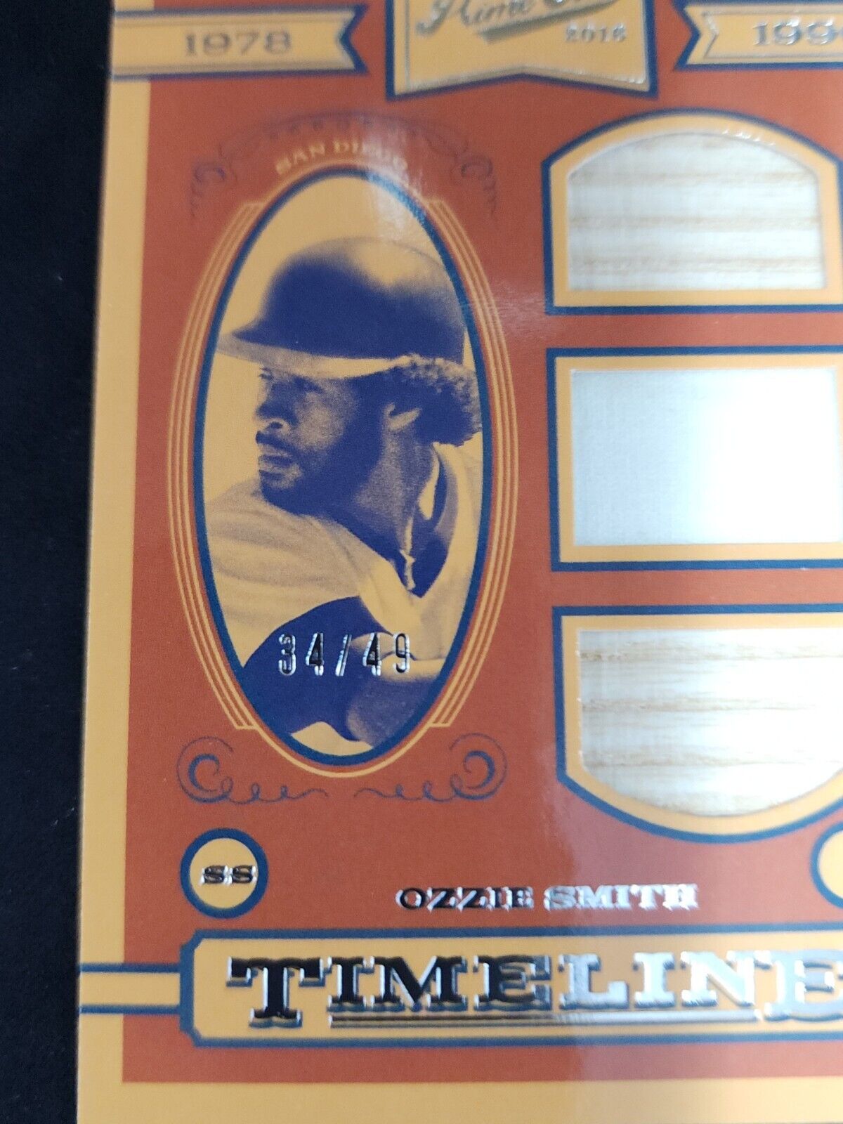 2016 Prime Cuts Timeline #'D/49 Ozzie Smith #TT-OS HOF CARDINALS