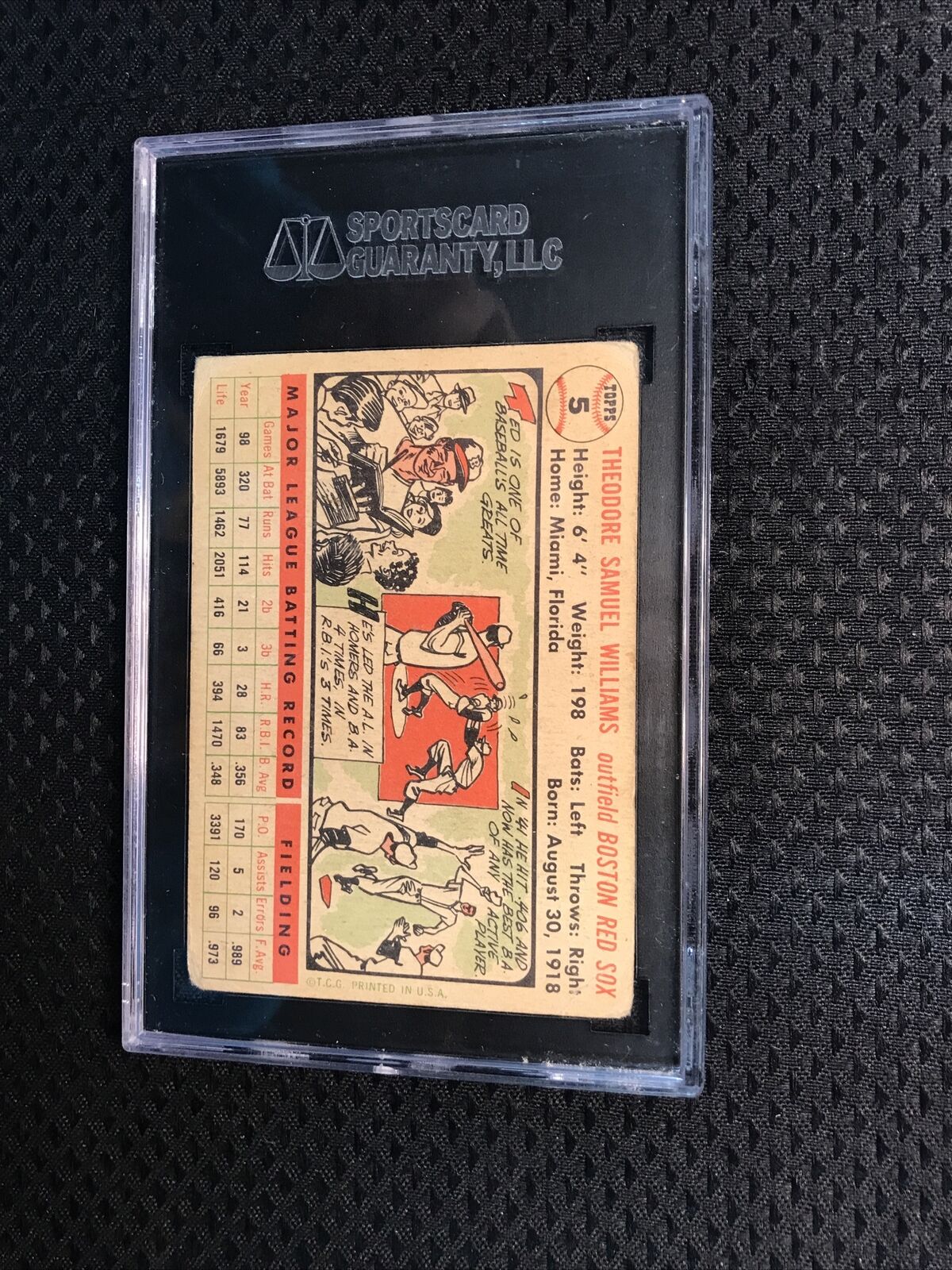 1955 Topps Ted Williams #2 SGC 1.5