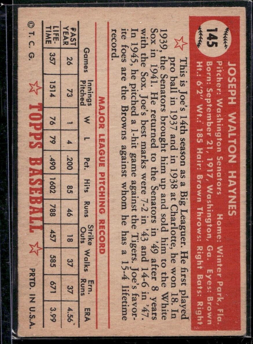 1952 Topps #145 Joe Haynes - EX