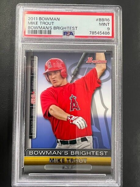 2011 BOWMAN #BBR6 MIKE TROUT BOWMAN'S BRIGHTEST RC PSA 9 MINT ANGELS J