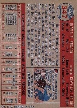 1957 Topps #347 Hal Naragon - Vg+
