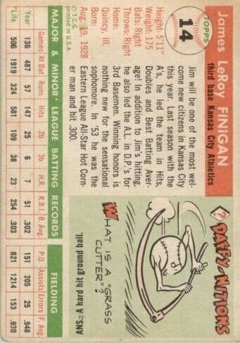 1955 Topps #14 Jim Finigan RC - NM