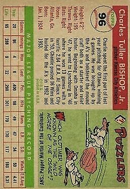 1955 Topps #96 Chuck Bishop - NM