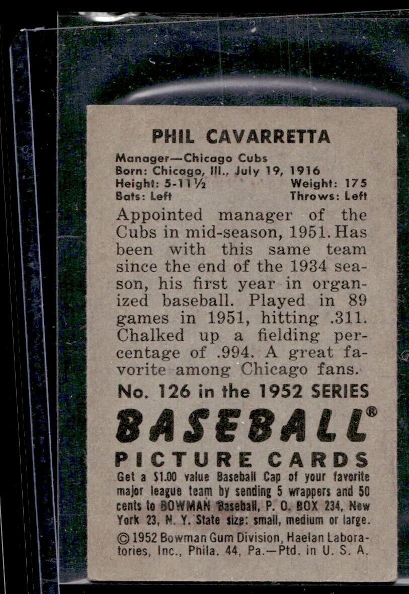 1952 Bowman #126 Phil Cavarretta - VG