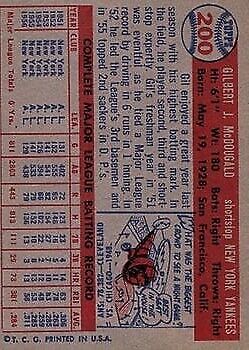 1957 Topps #200 Gil McDougald - NM