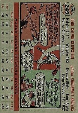 1956 Topps #249 Johnny Klippstein - NM