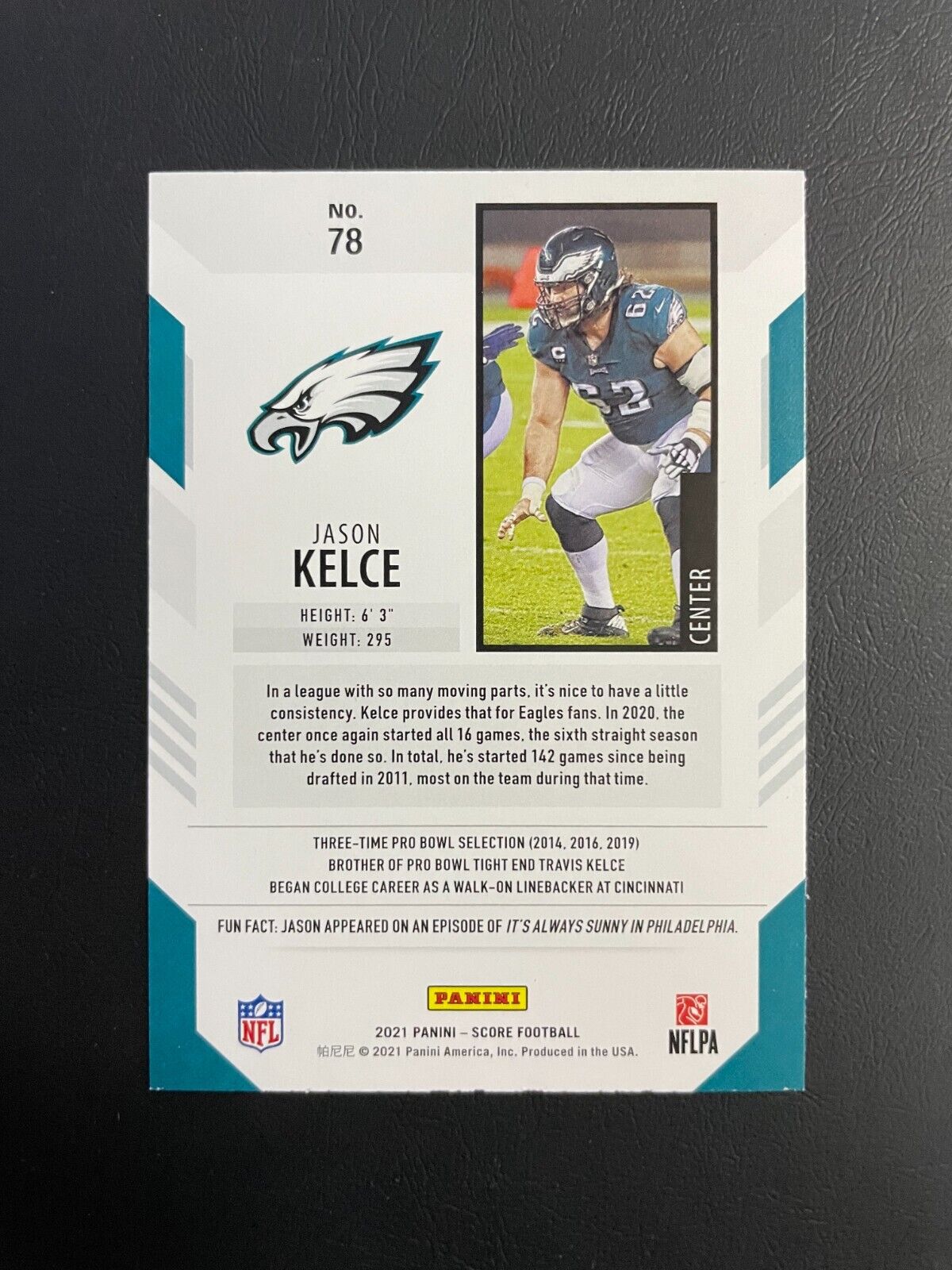 2021 Panini Score Red Jason Kelce #78 Eagles