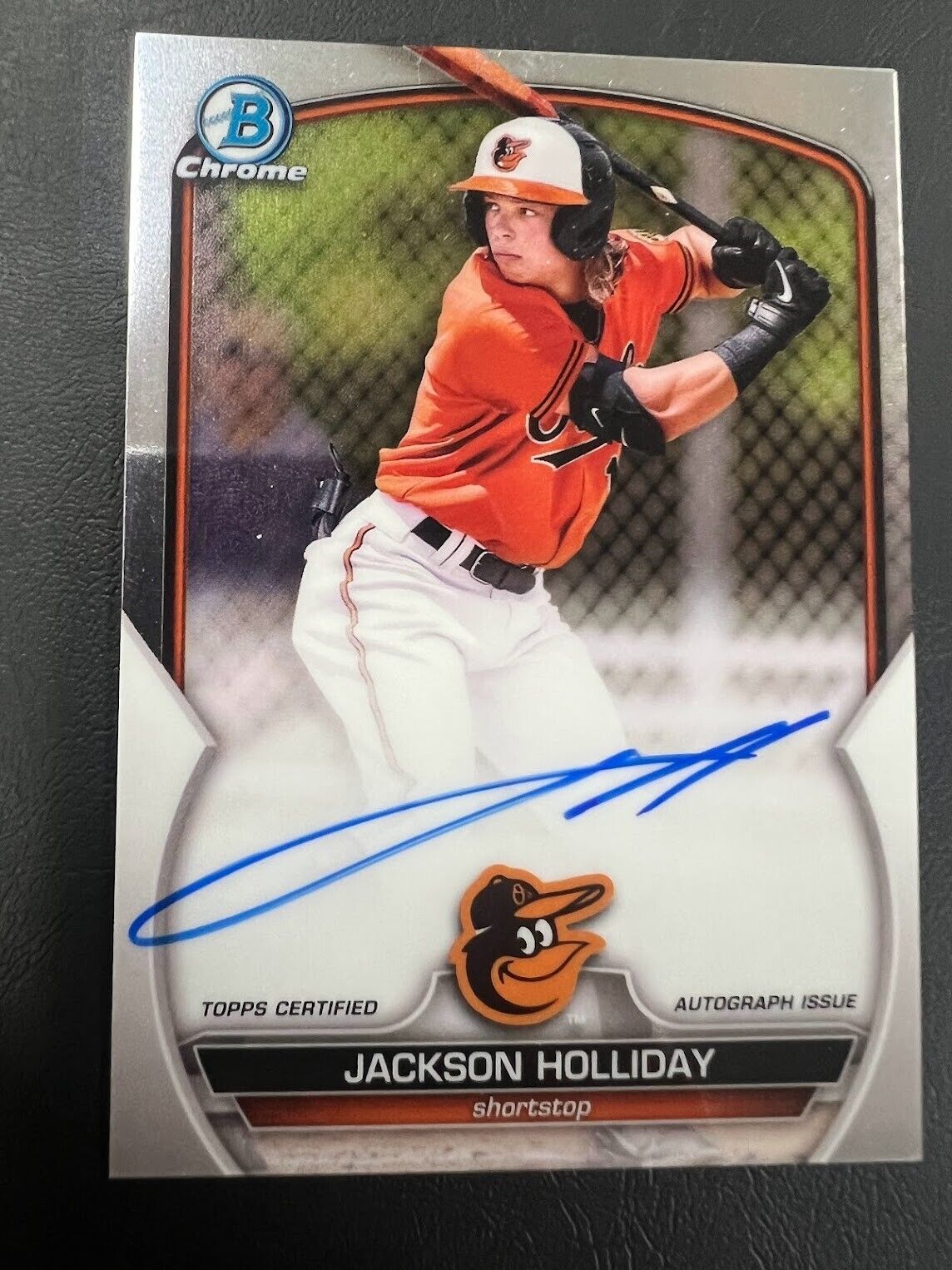 2023 Bowman Chrome BALTIMORE ORIOLES #CPA-JH JACKSON HOLLIDAY -ON CARD AUTO J