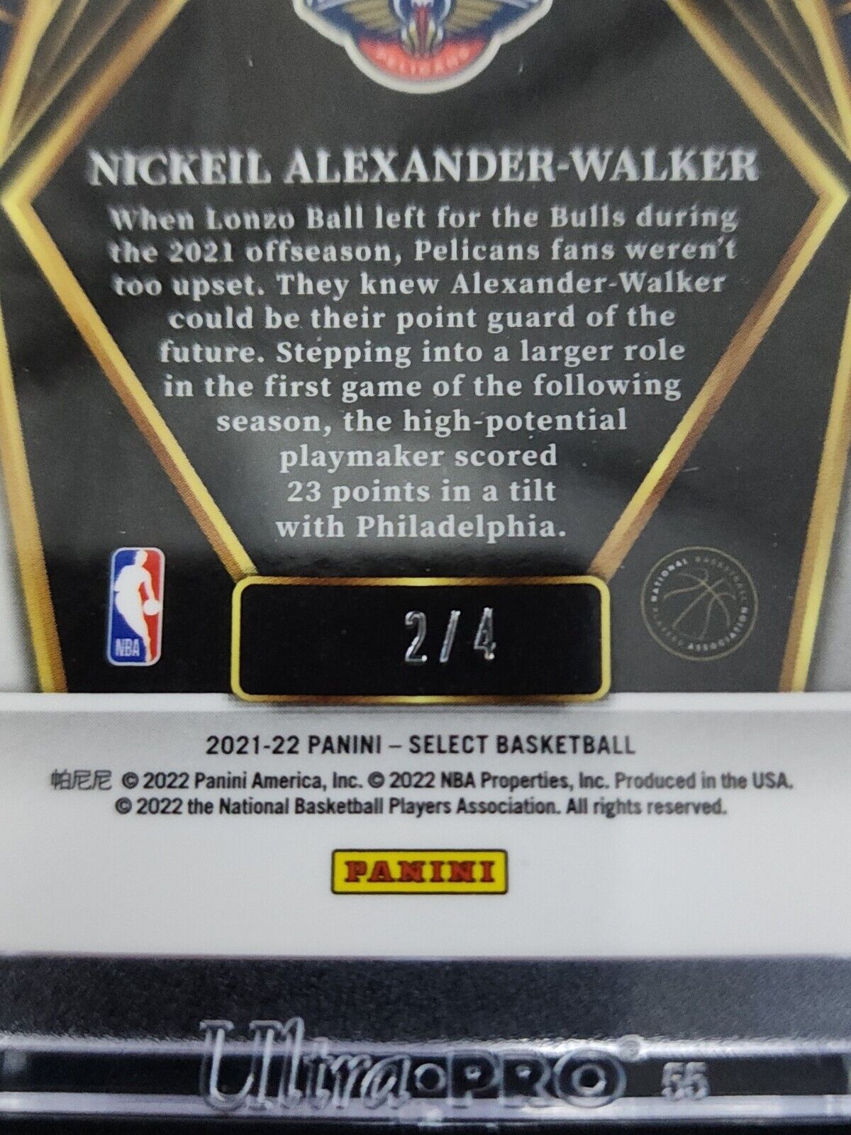 2021-22 Panini Select Basketball Nickeil Alexander Walker Pink 2/4!