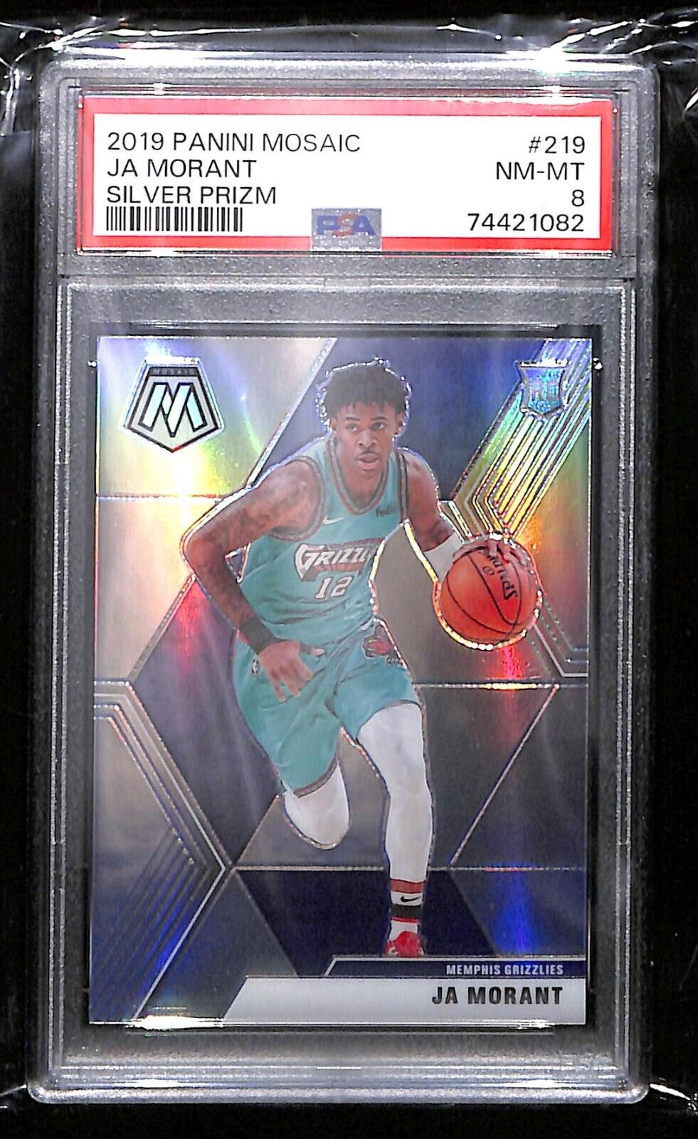 2019 Panini Mosaic #219 Ja Morant Silver Prizm PSA 8 NM-MT