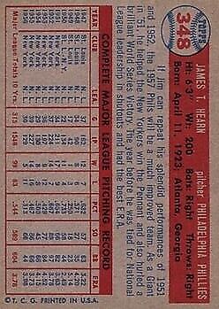 1957 Topps #348 Jim Hearn - Vg+