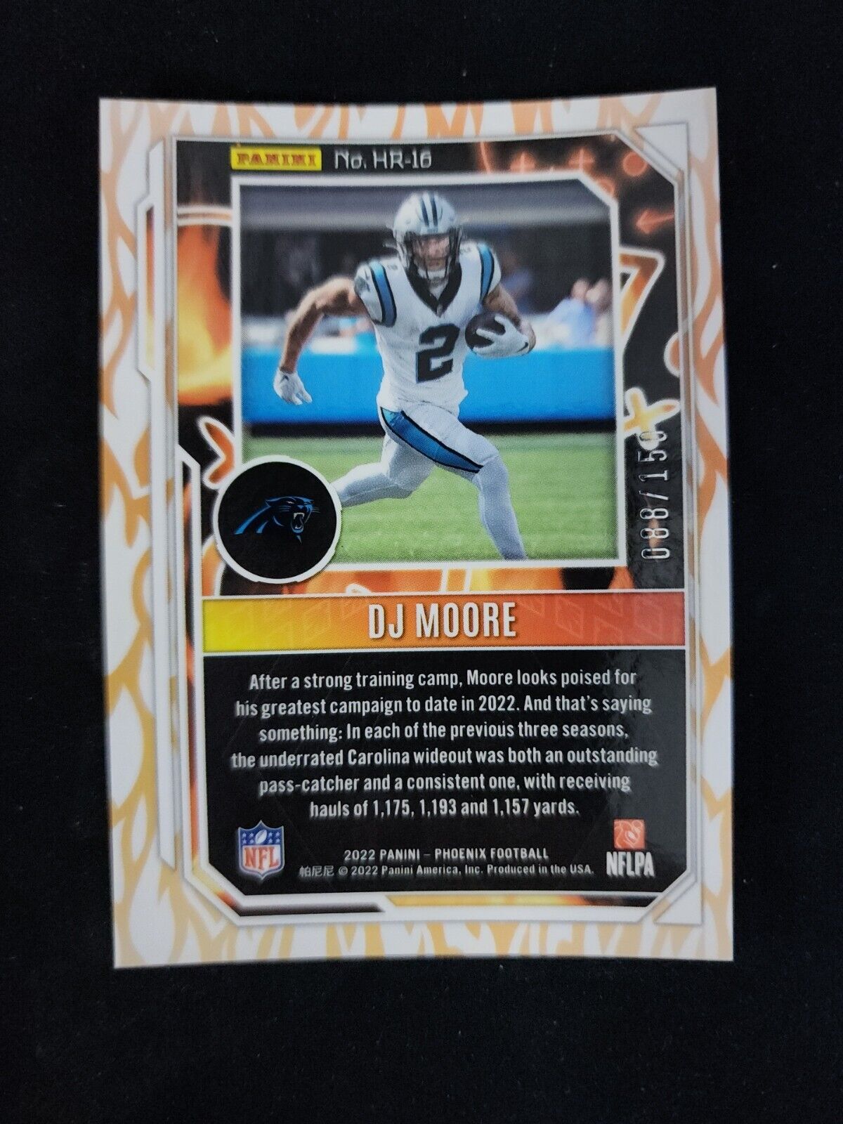 2022 Panini Phoenix Football Hot Routes DJ Moore Teal #'d/150 #HR-16