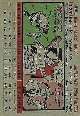 1956 Topps #177 Hank Bauer - NM