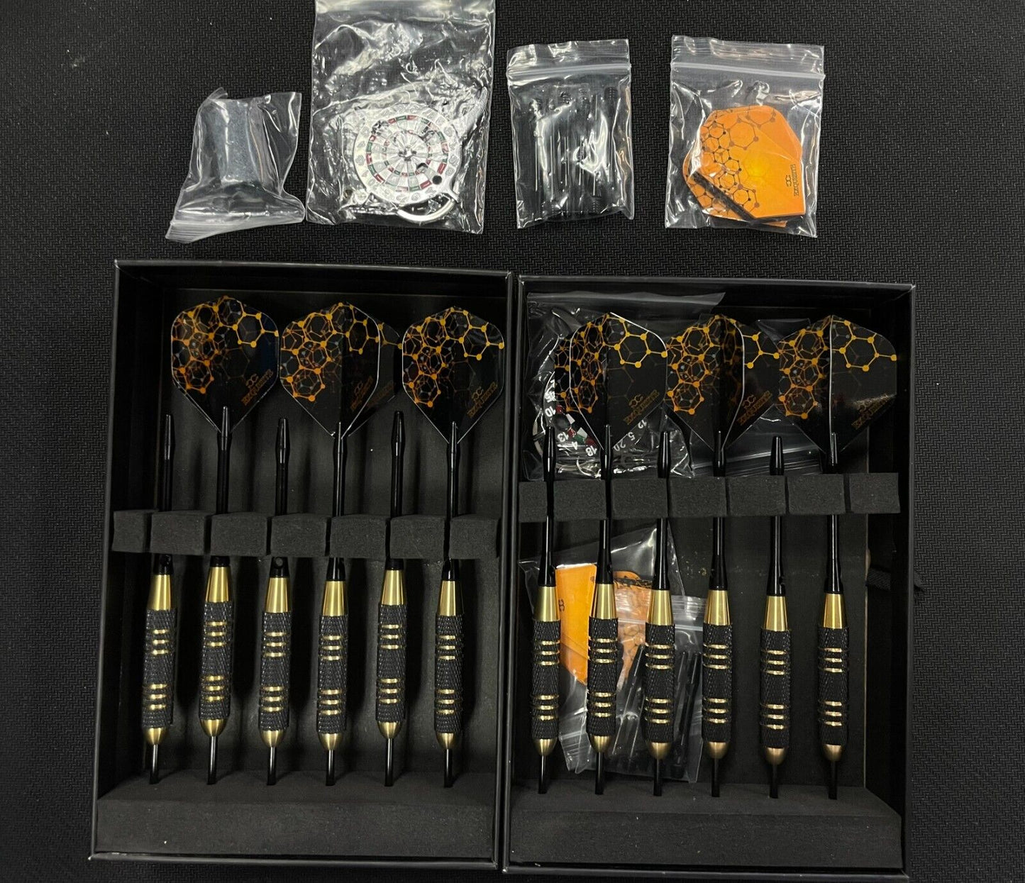 CC-Exquisite Professional Steel Tip Darts Set 6x22g Brass
