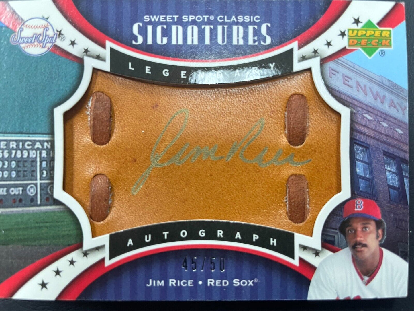 2007 Upper Deck Sweet Spot Classic Signatures Jim Rice Autograph Leather 45/50