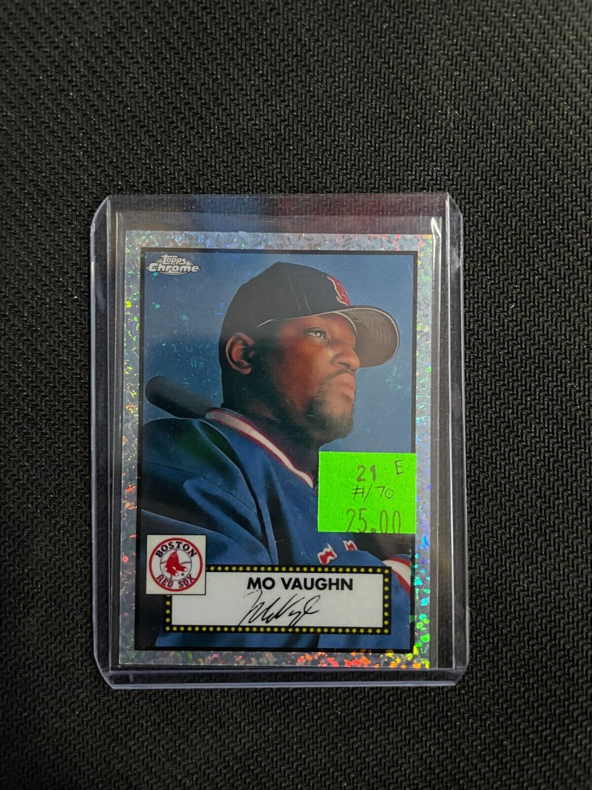 2021 Topps Chrome Platinum Anniversary Mo Vaughn Wave Refractor Auto /70 RedSox