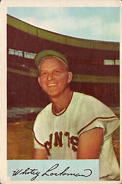 1954 Bowman #153A Whitey Lockman 100 Assists - NM