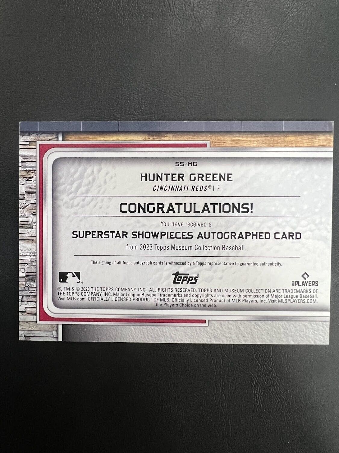 2023 Museum Collection Hunter Greene Superstar Showpieces Auto /25 Reds J