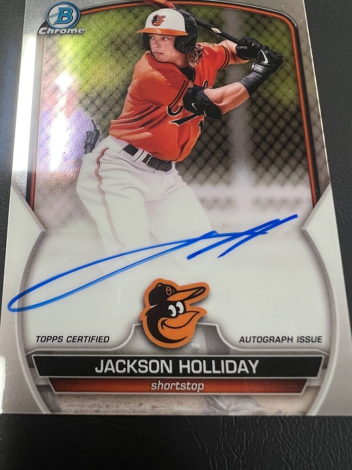2023 Bowman Chrome BALTIMORE ORIOLES #CPA-JH JACKSON HOLLIDAY -ON CARD AUTO J