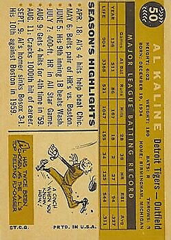 1960 Topps #50 Al Kaline - Ex+