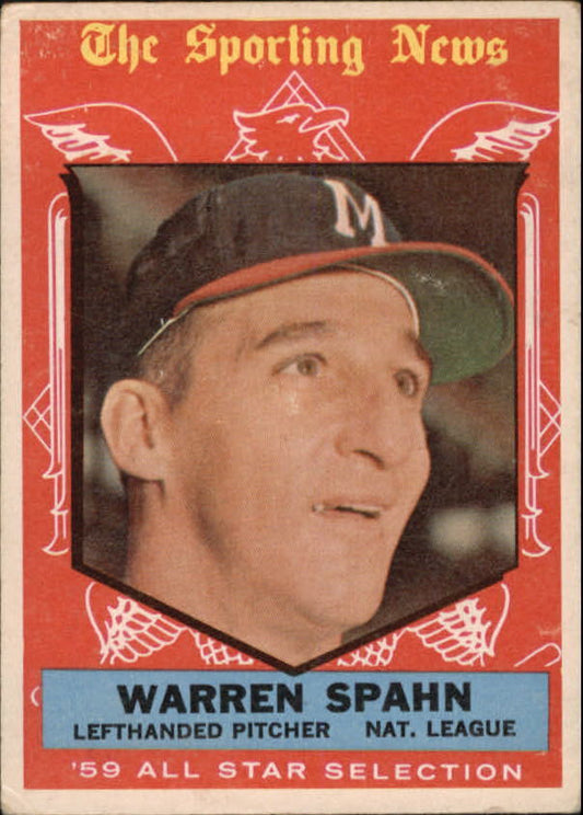 1959 Topps #571 Warren Spahn AS - NM