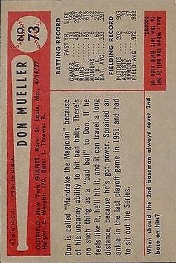 1954 Bowman #73 Don Mueller - NM