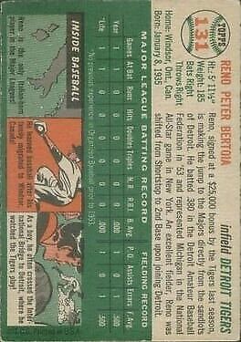 1954 Topps #131 Reno Bertoia RC - NM