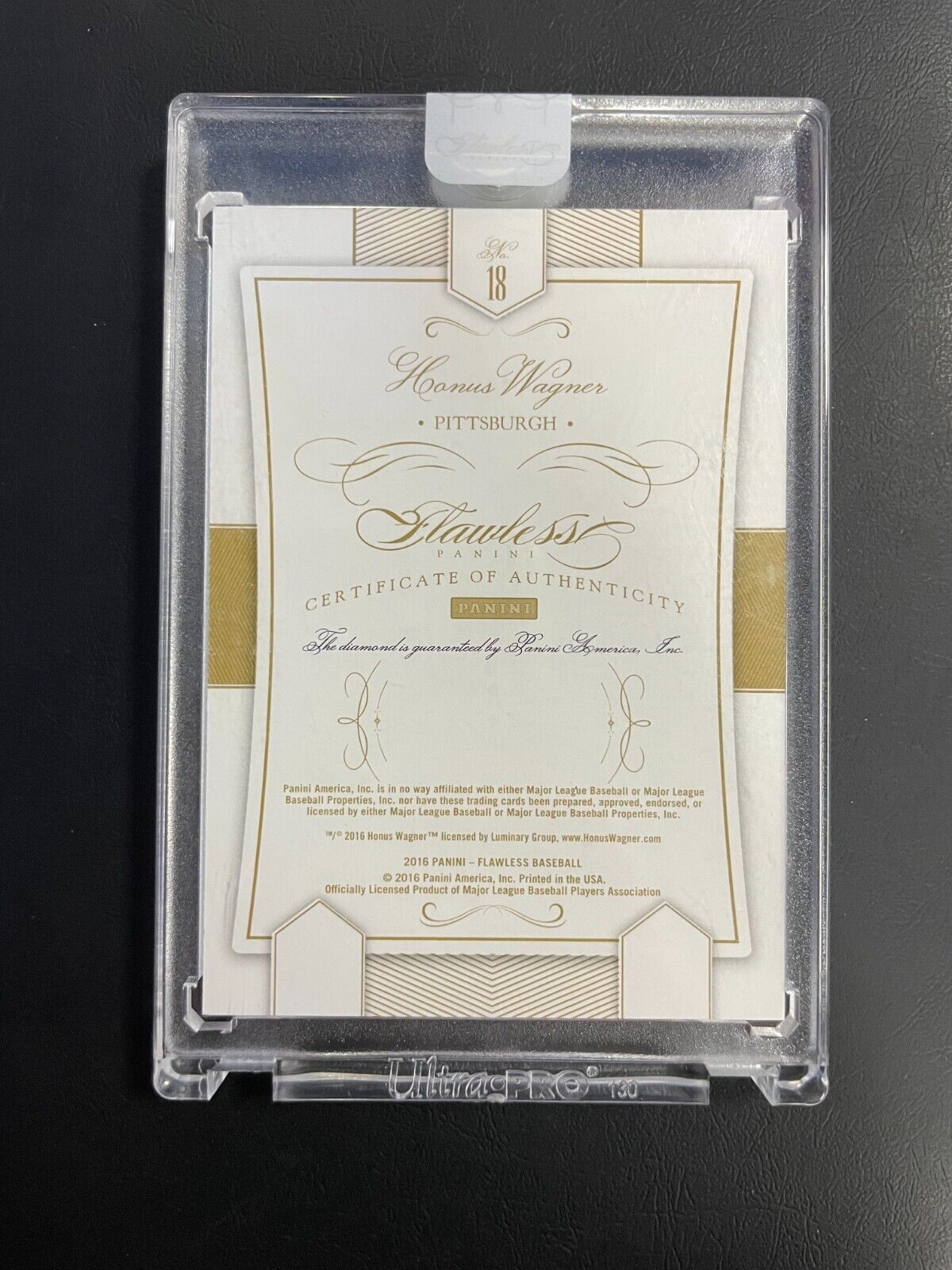 2016 Panini Flawless Honus Wagner Gems Authentic Diamond /20 Pittsburgh No.18